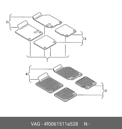 Коврики в салон VAG 4F0061511A528