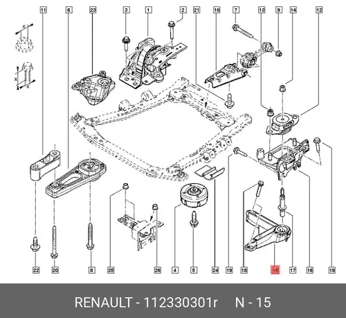 кронштейн КПП!\ Renault 112330301R