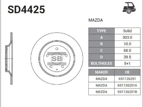 Тормозной диск SANGSIN SD4425