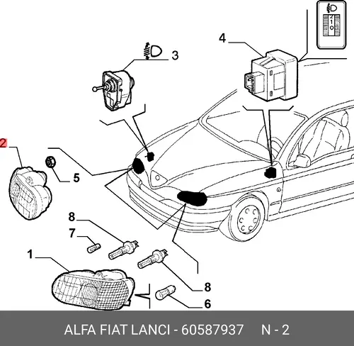 Фара FIAT 60587937