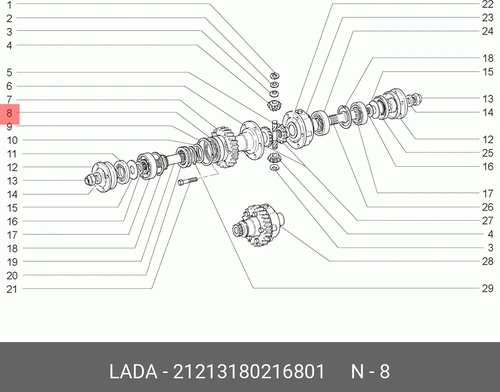 21213180216801 LADA ПОДШИПНИК ДИФФЕРЕНЦИАЛА ПЕРЕДНИЙ С БОРЕ