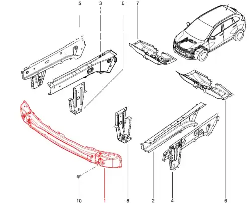 Усилитель бампера LADA 752107934R