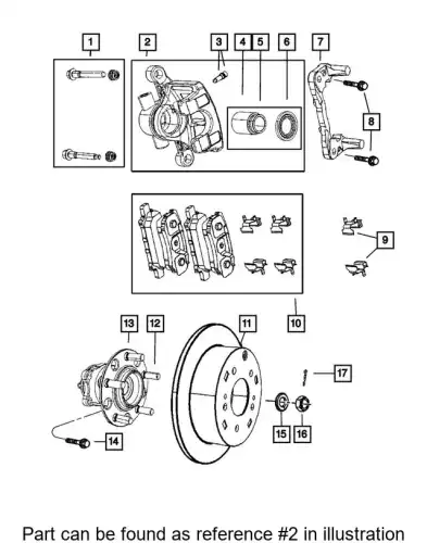 суппорт дискового тормоза 68033077AA CHRYSLER