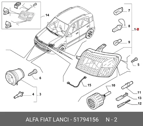 Фара FIAT 51794156
