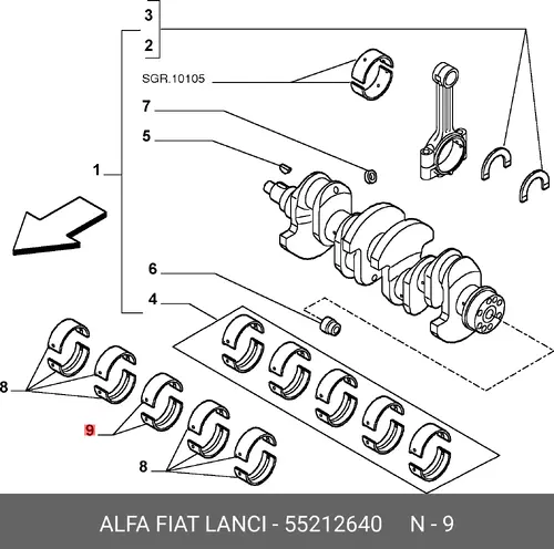 Вкладыш 55212640 FIAT