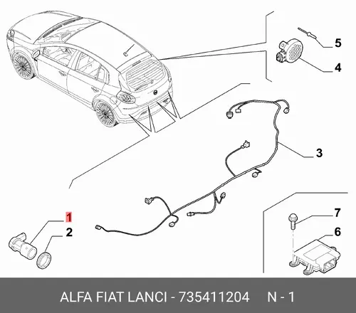 Датчик парковки FIAT BRAVO 735411204