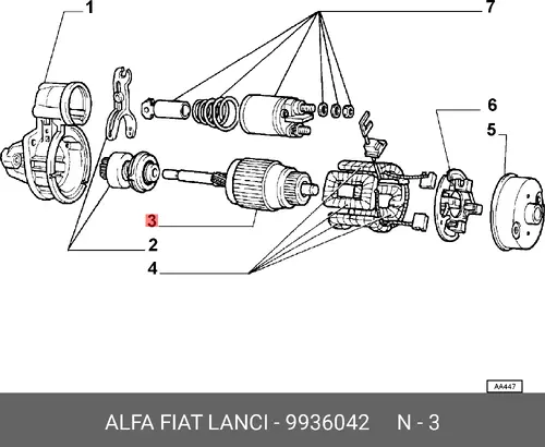 Якорь стартера 9936042 LANCIA