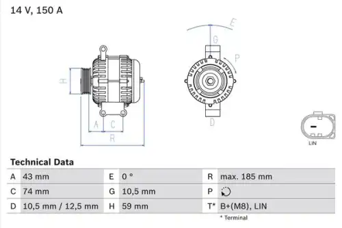 Генератор BOSCH 0 986 082 580