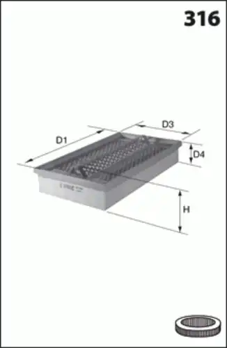 Воздушный фильтр ELP3745 MECAFILTER