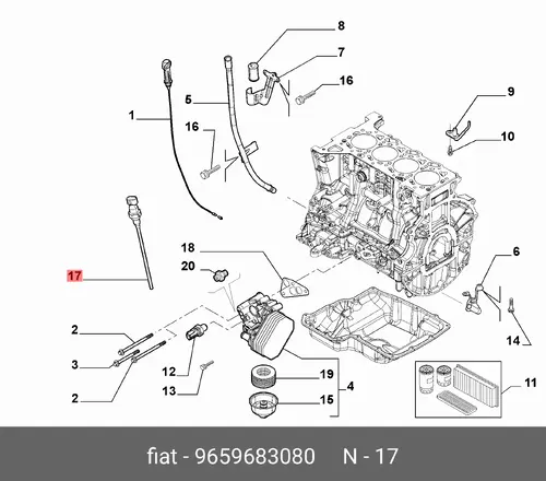 Масляный щуп FIAT 9659683080
