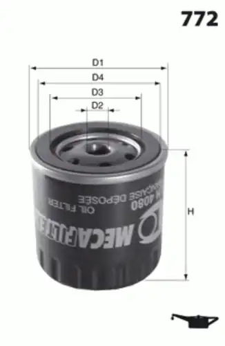 Масляный фильтр ELH4172 MECAFILTER