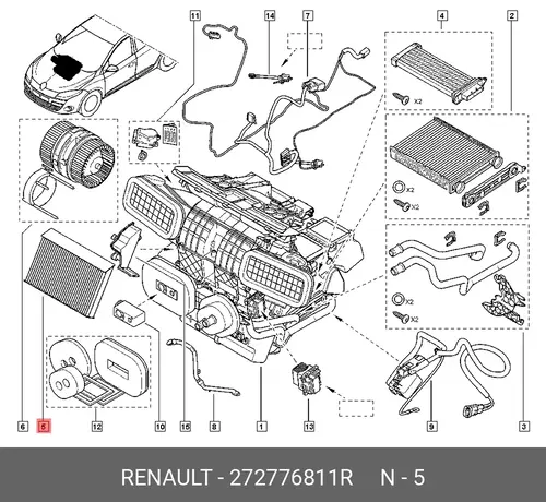 Салонный фильтр RENAULT 272776811R