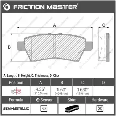 Тормозные колодки дисковые FRICTION MASTER MKD1101