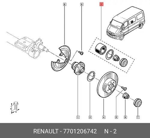 ПОДШИПНИК ЗАД. СТУПИЦЫ МАСТЭР 77 01 206 742 RENAULT