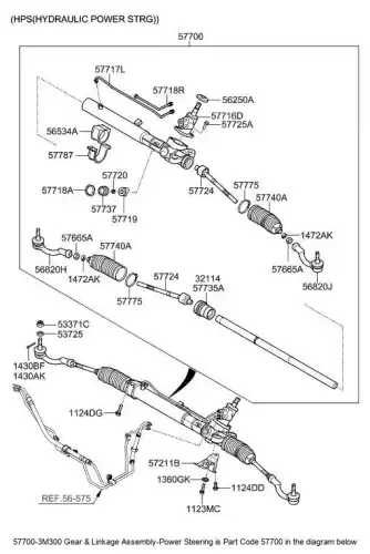 Рулевая рейка HYUNDAI / KIA 577003M300
