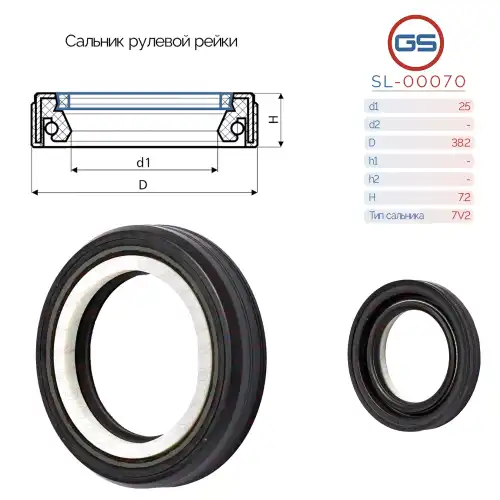 САЛЬНИК РУЛЕВОЙ РЕЙКИ SL-00070 GS