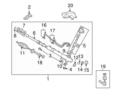 Рулевая рейка MITSUBISHI MR589343
