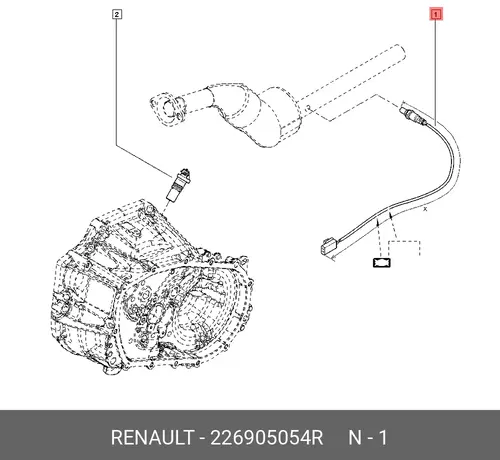 ДАТЧИК КИСЛОРОДА RENAULT (СЕРЫЙ) 226905054R