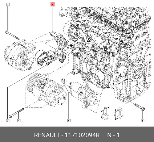 кронштейн генератора!\ Renault 117102094R