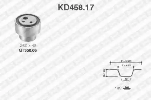 Комплект ремня ГРМ KD458.17 SNR
