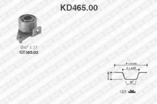 Комплект ремня ГРМ KD465.00 SNR
