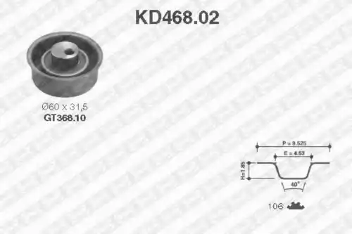 Комплект ремня ГРМ KD468.02 SNR