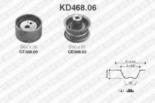 Комплект ремня ГРМ KD468.06 SNR