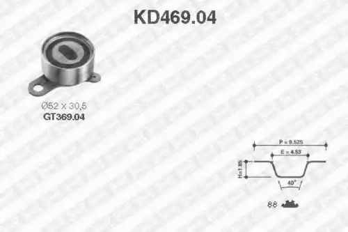 Комплект ремня ГРМ KD469.04 SNR