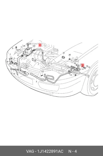 Шланг ГУР VAG 1J1422891AC