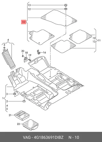 Коврики в салон VAG 4G1863691D IBZ