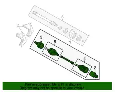 SHAFT - FRONT AXLE 6L8Z-3A428-C FORD