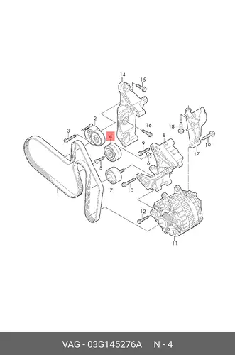03G145276A РОЛИК ОБВОДНОЙ VAG