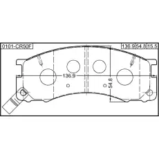 Тормозные колодки дисковые FEBEST 0101-CR50F