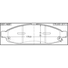 Тормозные колодки дисковые FEBEST 0201-A60F