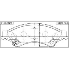 Тормозные колодки дисковые FEBEST 2101-RNGF