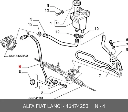 Шланг ГУР FIAT 46474253