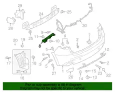 Автозапчасть/RETAINER(L),REAR BUM BHN9502J1A MAZDA