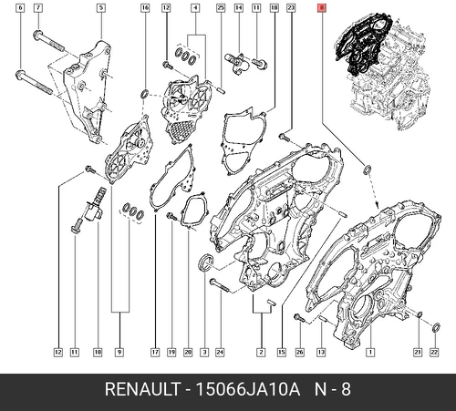 сальник коленвала!\ Renault 15066JA10A
