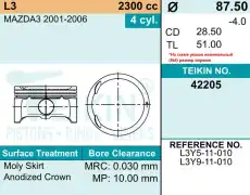 Поршень TEIKIN 1шт 42205STD