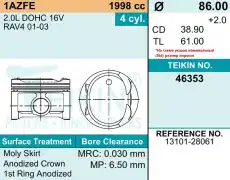 Поршень TEIKIN 1шт 46353100