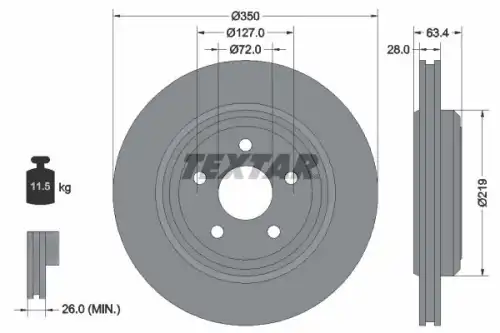 Тормозной диск TEXTAR 92282003