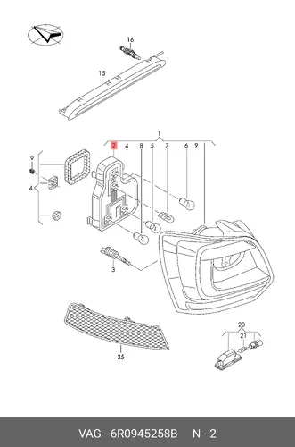 Фонарь габаритный VAG 6R0945258B