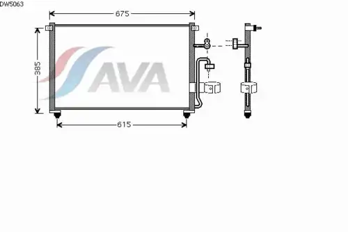 Радиатор кондиционера (конденсатор) AVA DW5063