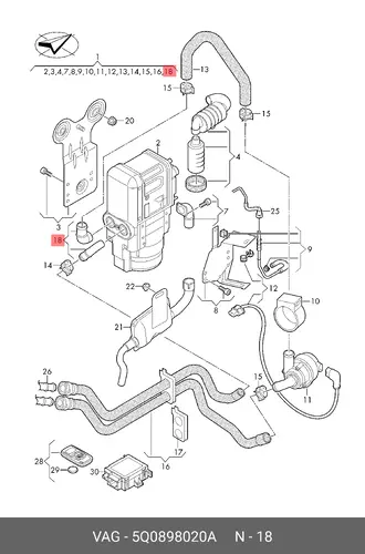 5Q0898020A Комплект уплотнений VAG