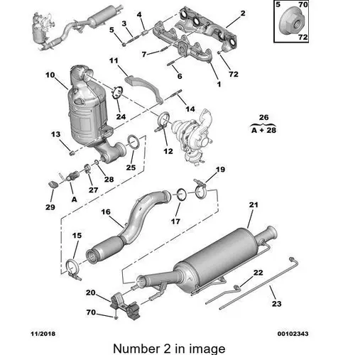 Прокладка коллектора PSA 9810697380