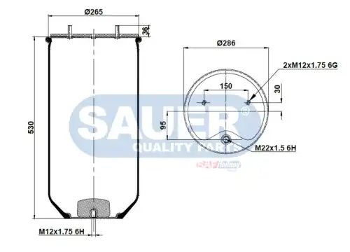 пневмоподушка без стак.!\Schmitz S2291285100 SAUER
