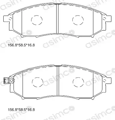 Тормозные колодки дисковые передняя ось ASIMCO KD1301