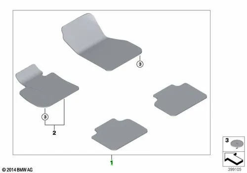 Коврики в салон BMW 51477409638