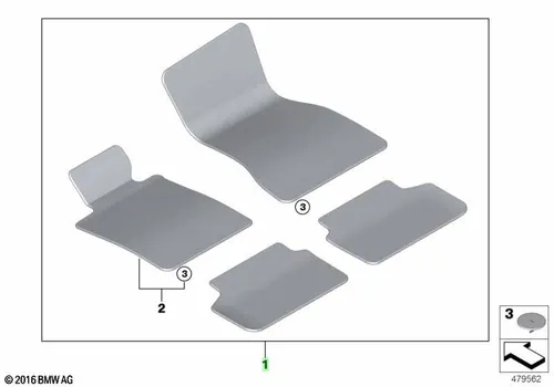 Коврики в салон BMW 51 47 7 489 625