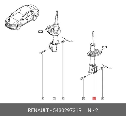 Амортизатор 543029731R RENAULT